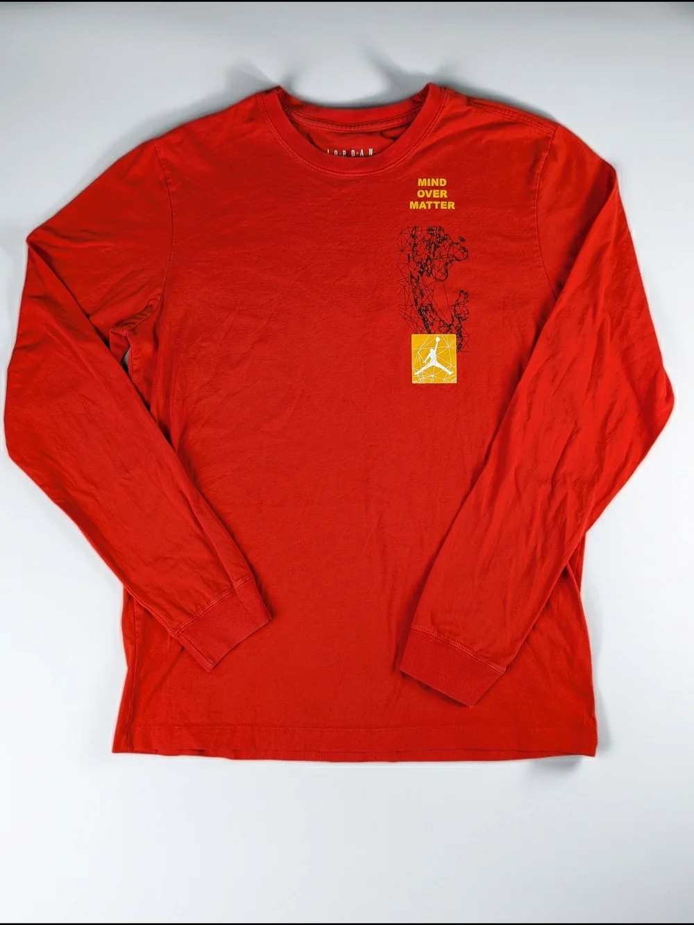 Jordan‎ Mind Over Matter Red Graphic Logo Men's M Long Sleeve T-Shirt